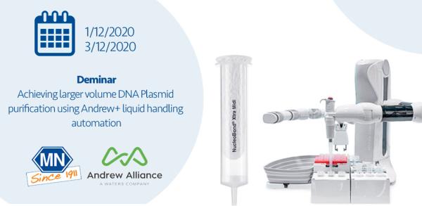 Deminar - Achieving larger volume DNA Plasmid purification using Andrew+ liquid handling automation